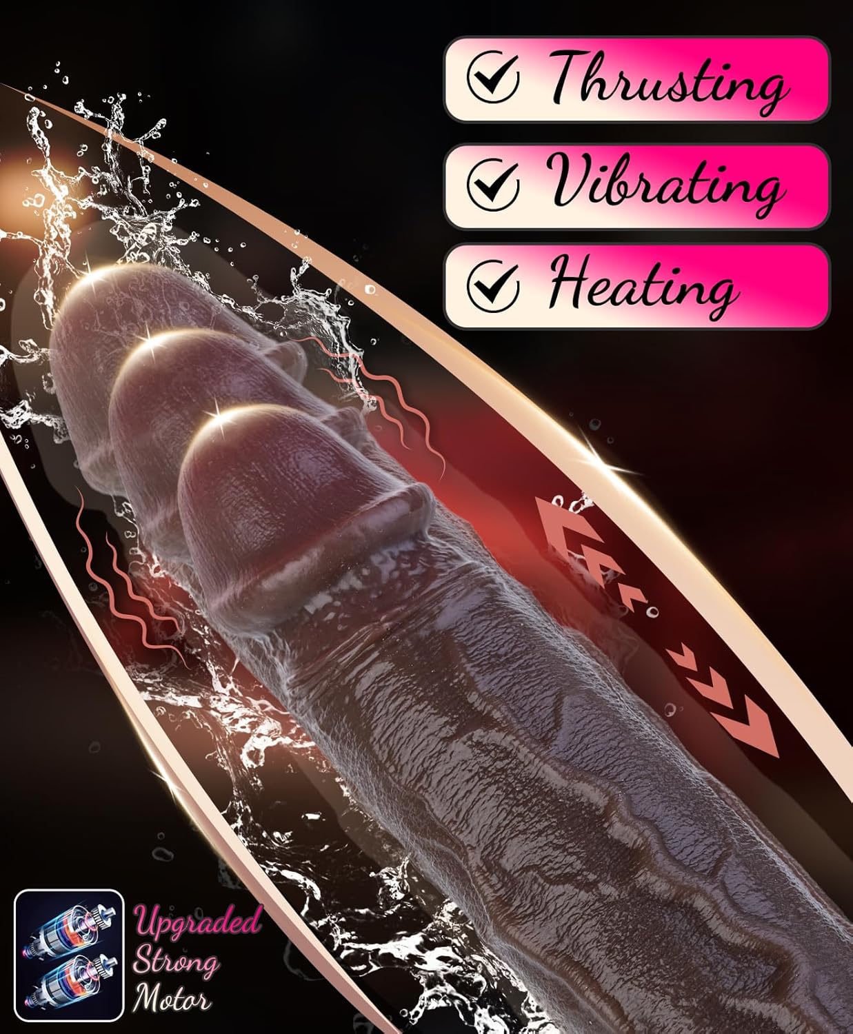 9 Black Thrusting Dildo Vibrator - Order Now